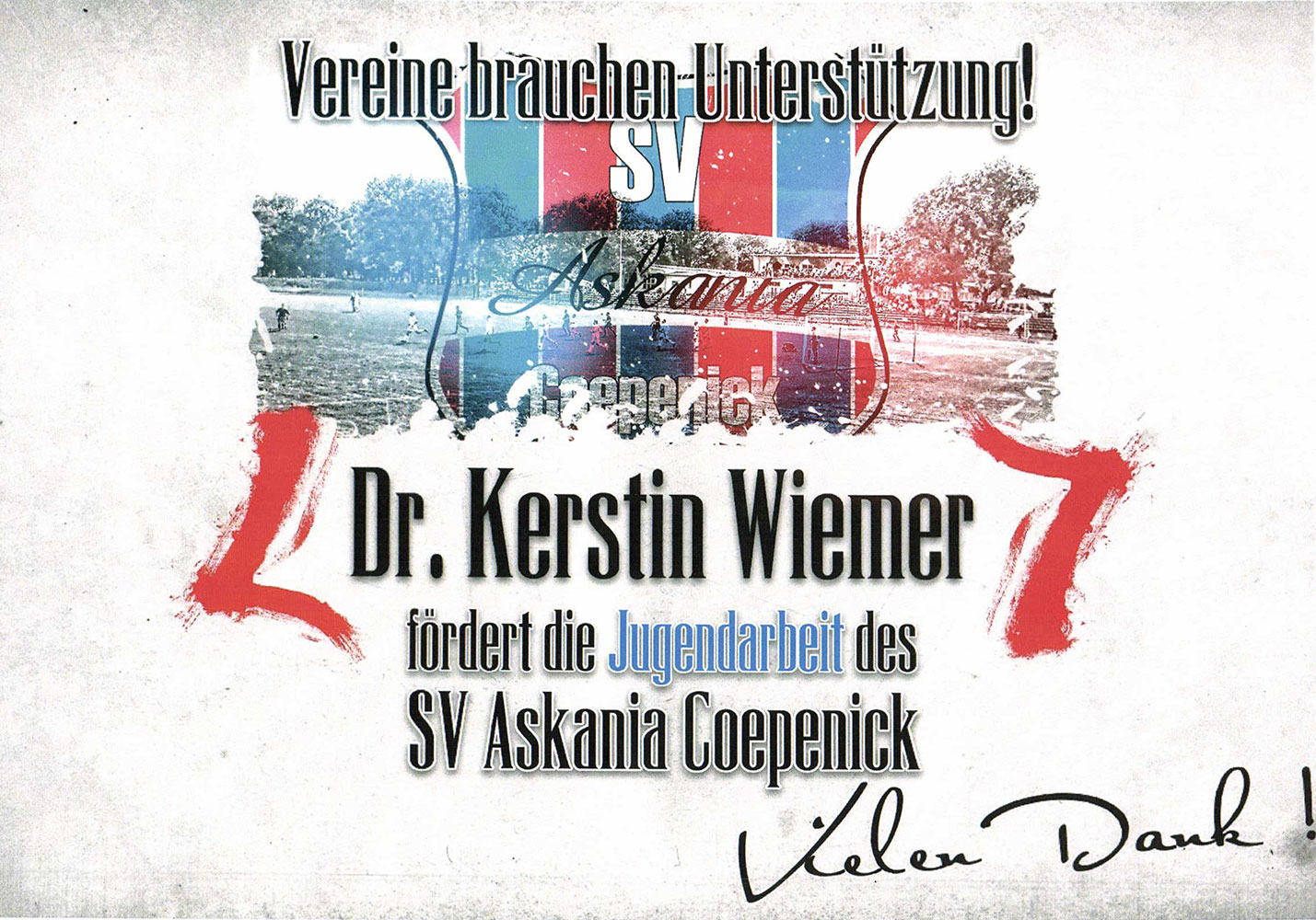 Dr. Kerstin Wiemer fördert die Jugendarbeit des SV Askania Coepenick